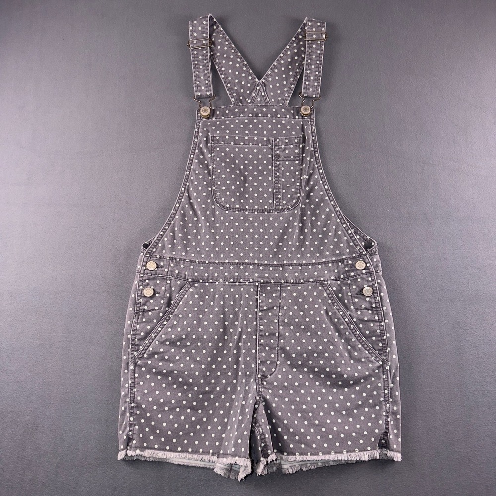 American Eagle Gray Polka Dot Shortalls Overall Shorts Womens Small S/P